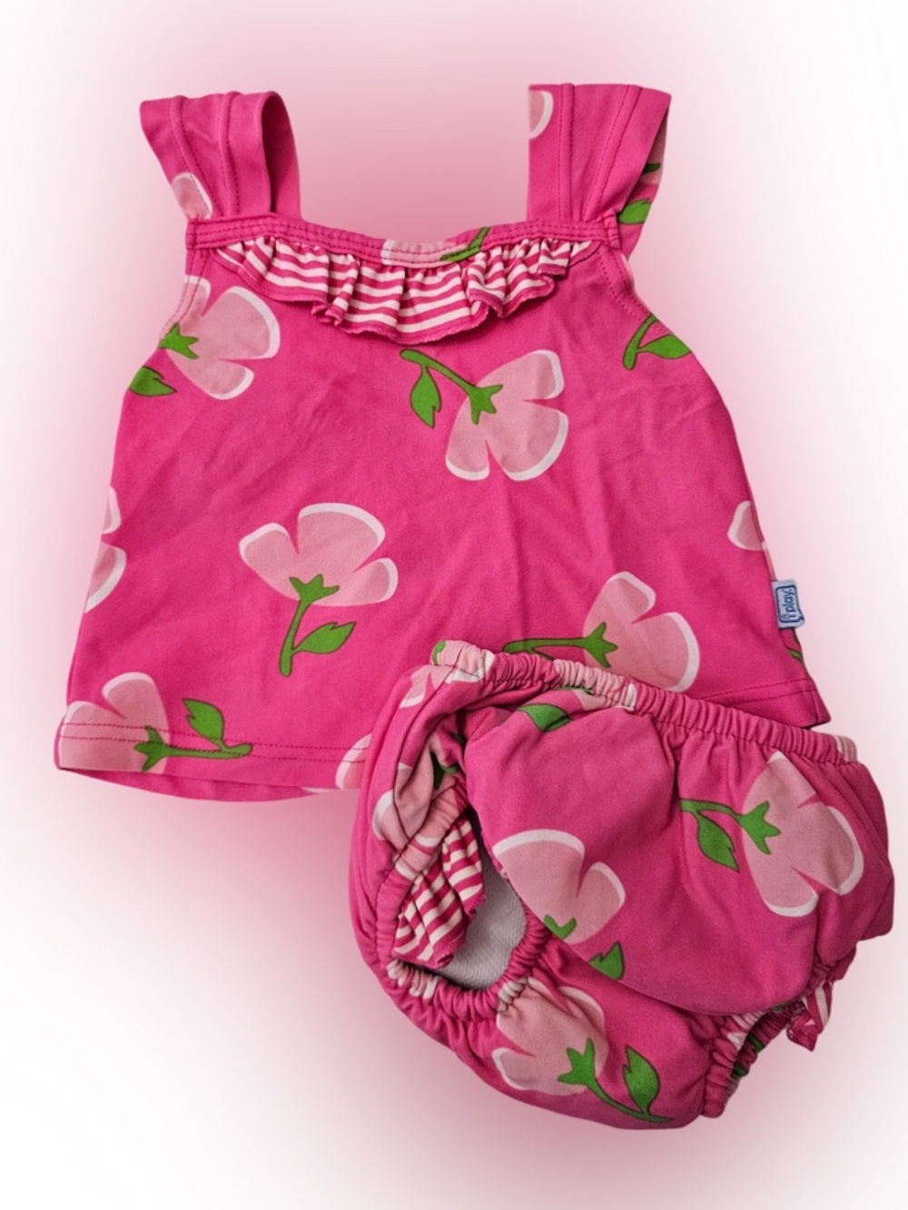 I play Baby Girls' Tankini Set With Built-In Absorbent Swim Diaper 6-12 months